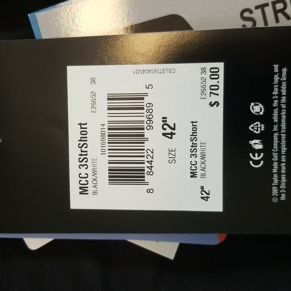 ADIDAS Golf 3 Stripe Street Short Pro Dry 42" NWT - Picture 2 of 7